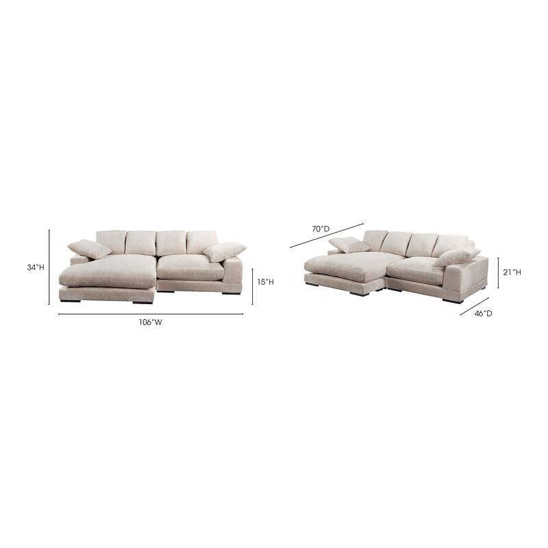 NADAAL STUDIOS Keira Sectional - Elegant Cappuccino Corduroy - Contemporary & Timeless Design