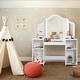 preview thumbnail 4 of 5, Kids Vanity Table Makeup Dressing Table with Four Storage Shelves