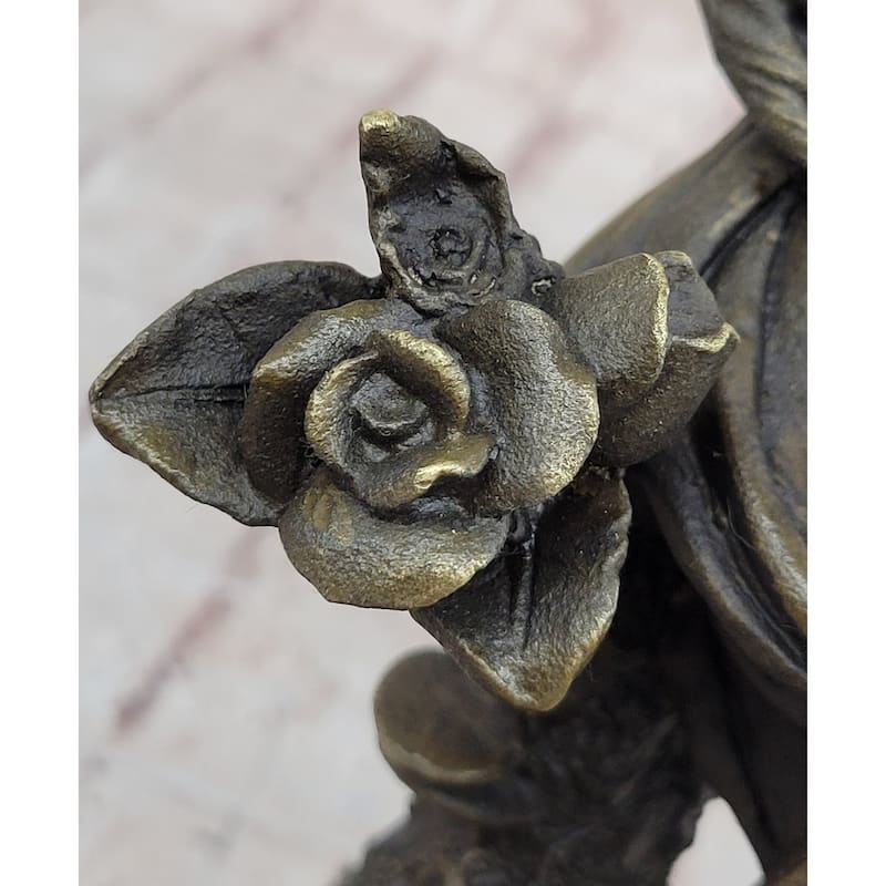 Flower Blossom Nymph Girl Bronze Statue Sculpture Figure Original 10 Inches X 5 Inches