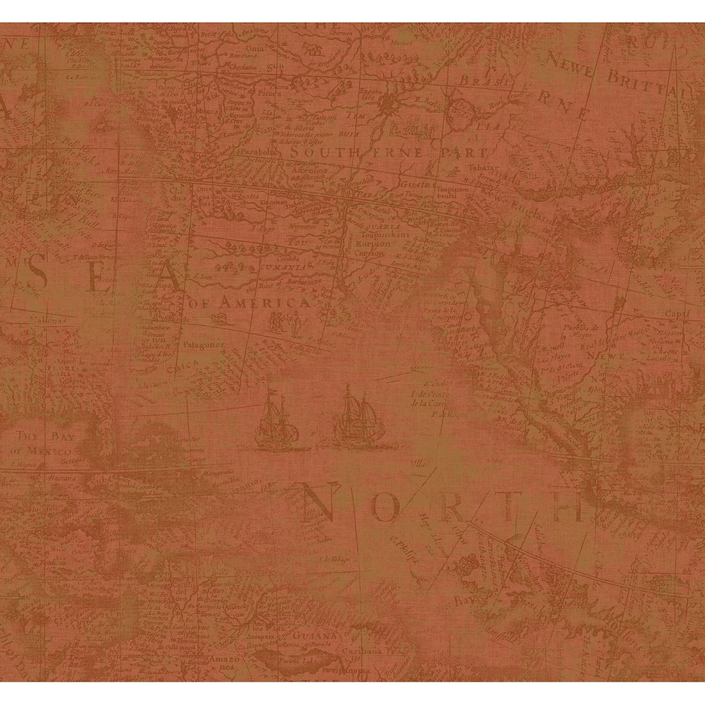 Seabrook Designs Metzi Map Unpasted Wallpaper