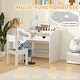 preview thumbnail 4 of 7, Qaba Kids Desk and Chair Set, Kids Study Desk with Storage, Student Writing Desk for Bedroom & Study Room with Drawer