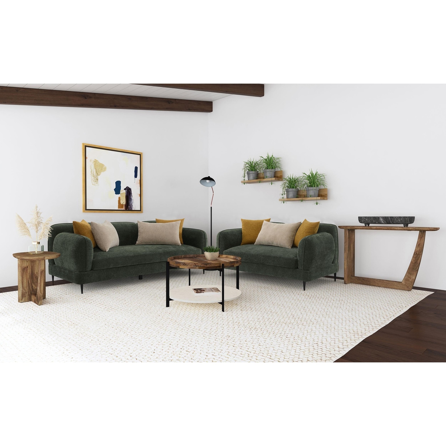 Jade 2-piece Chenille Upholstered Sofa Set
