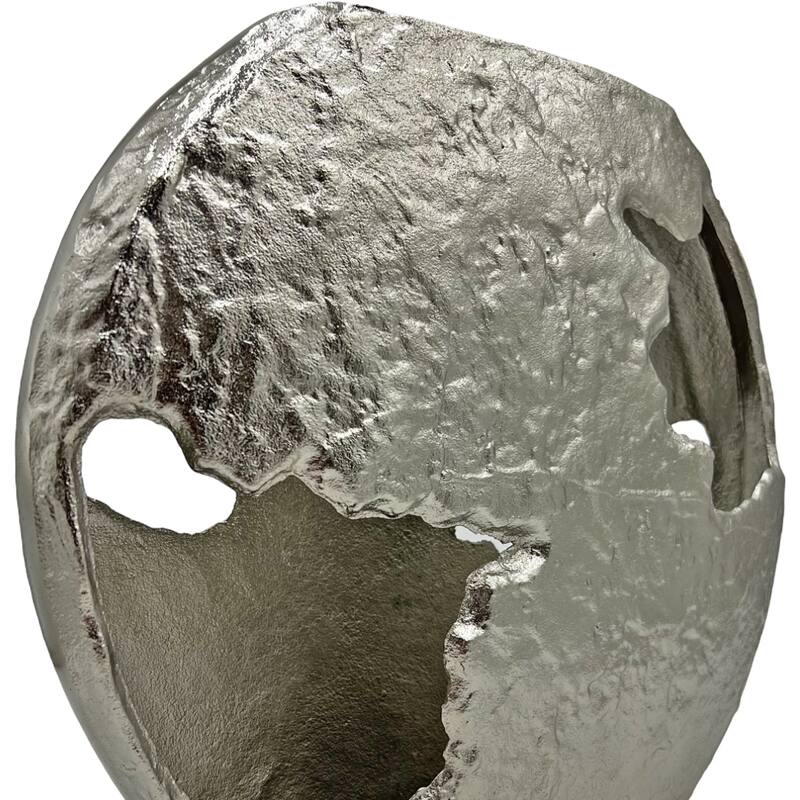 13 Inch Tall Decorative Handmade Aluminum Earth Inspired Flower Vase