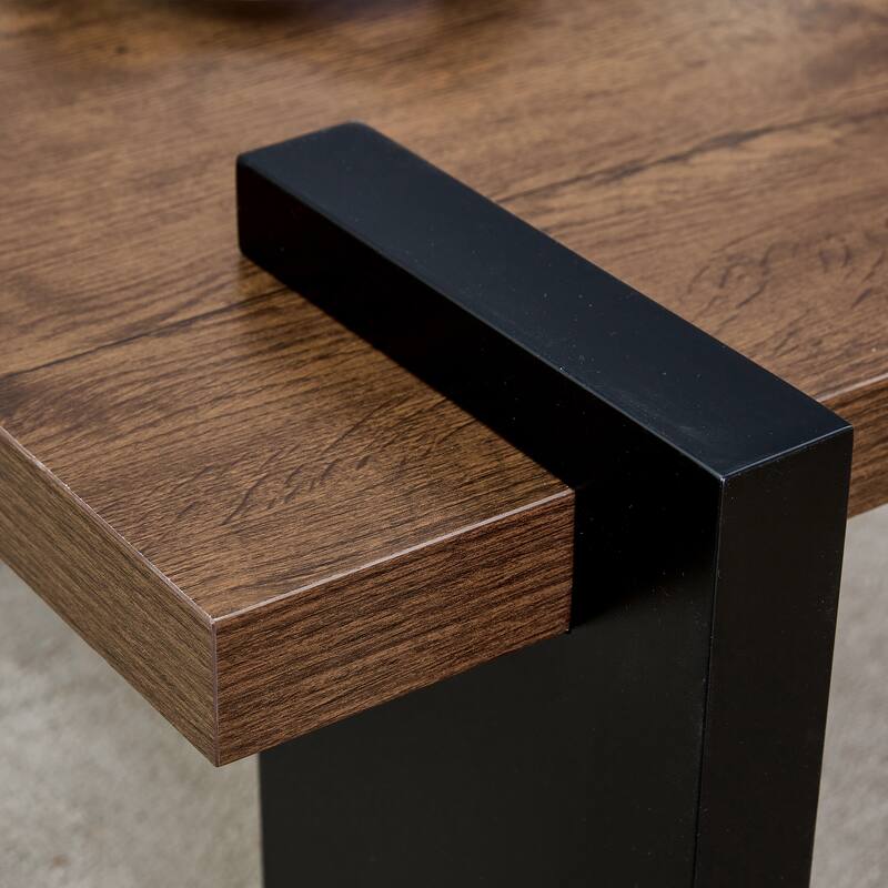 31.5" Compact Coffee Table, Dark Wood Grain Look