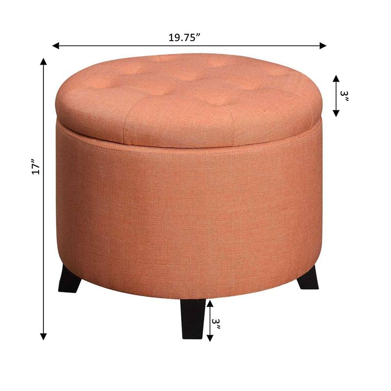 Convenience Concepts Designs4Comfort Round Storage Ottoman