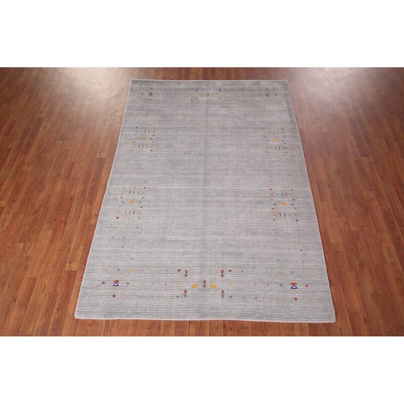 Tribal Gabbeh Oriental Area Rug Handmade Living Room Wool Carpet - 5'3"x 7'9"