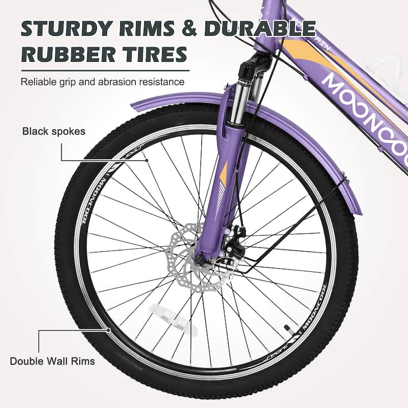 DoCred Mountain Tricycle 7 Speed 3 Wheel Bike with Basket