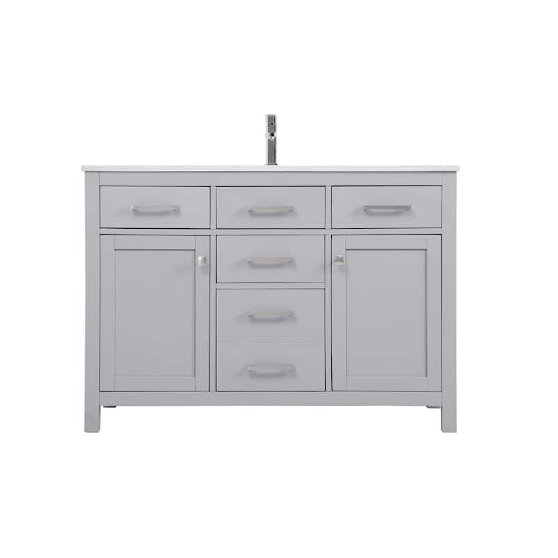 Elegant Lighting VF23348 Lewis 48" Free Standing Single Basin Vanity - Grey