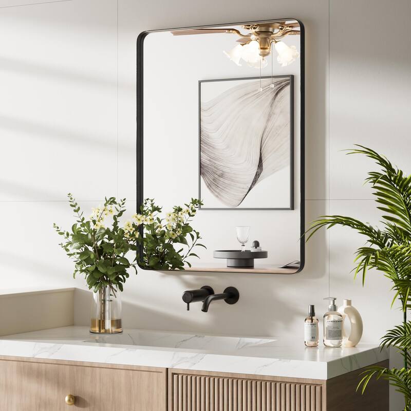 Wall Mirror Vanity Mirror Bathroom Mirror with Round Corner (1 Piece)