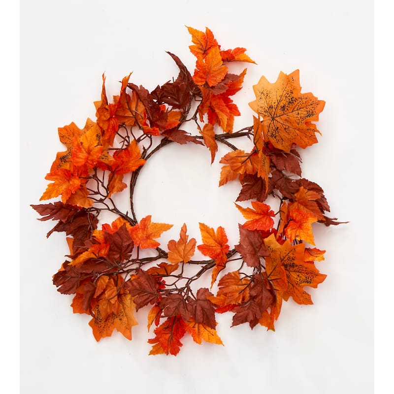 6" Fall Maple Leaves Candle Ring - 10"