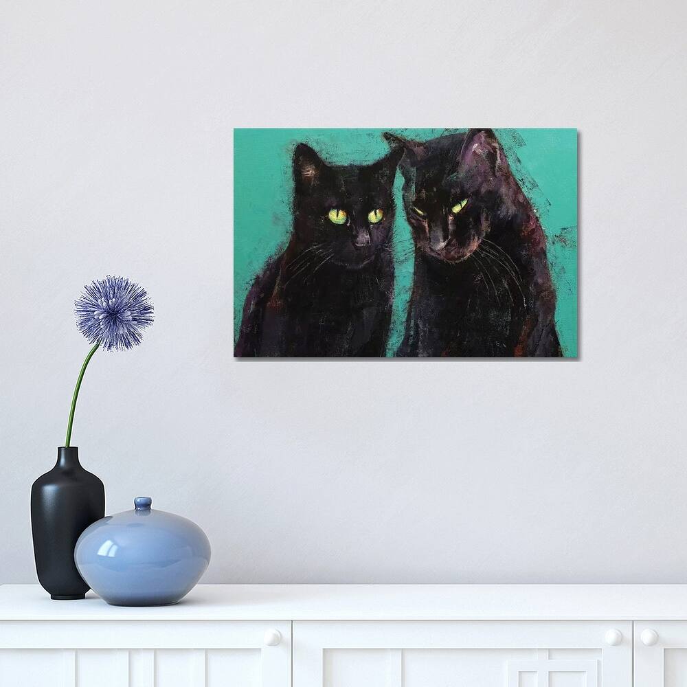 iCanvas "Two Black Cats " by Michael Creese Canvas Print