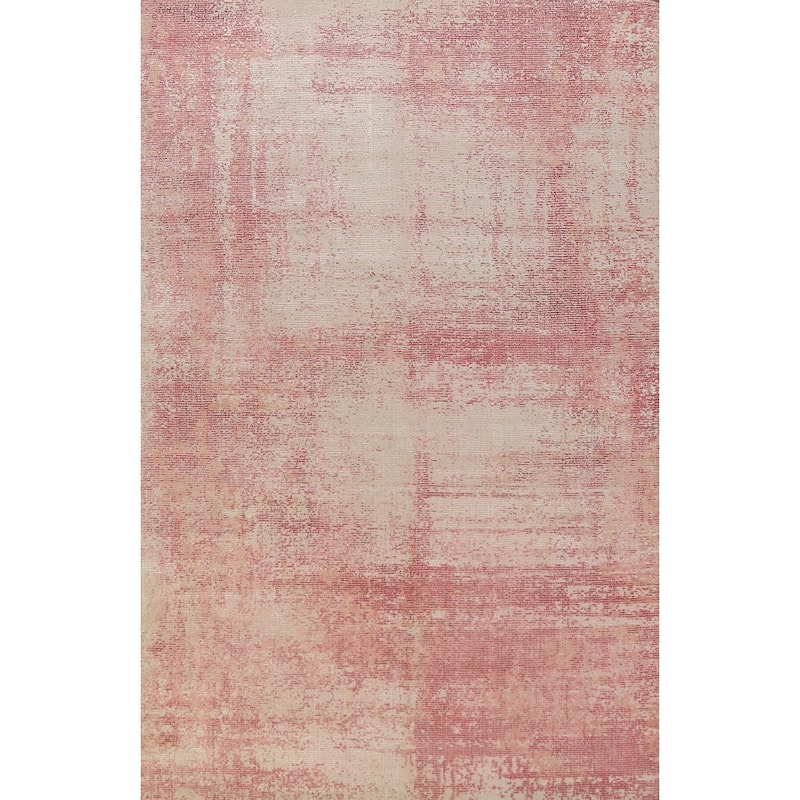Modern Abstract Indian Area Rug Handmade Wool Carpet - 4'10"x 8'1"