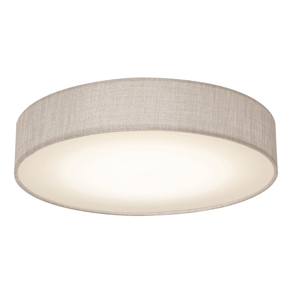 Ashland 12-in. Round White LED Flush Mount w/ Grey Fabric Shade