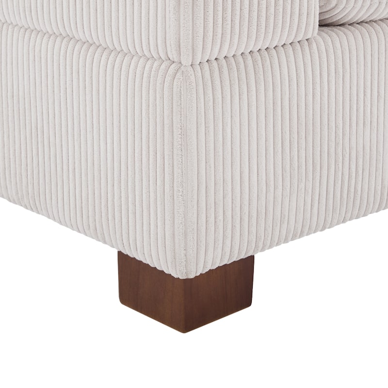 Modern L-Shaped Corduroy Modular Sectional Couch Sofa with Pillows