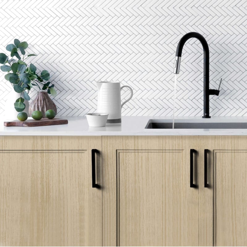Single Handle Pull-Down Sprayer Kitchen Faucet K-141 - Height: 17.25" Spout H: 9" Spout R: 9"