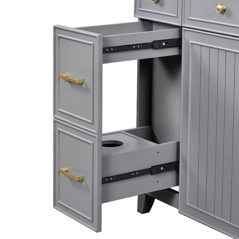 Versatile Bathroom Vanity with Ceramic Sink and Smart Storage by Harper&Bright Designs