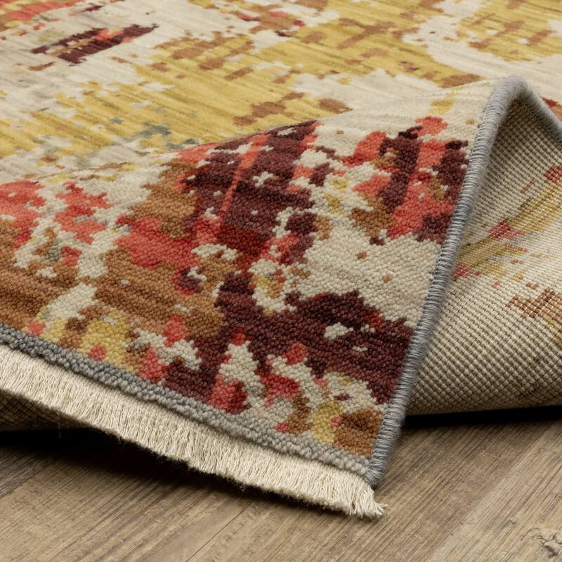 Style Haven Shiloh Abstract Beige/Multi Wool Blend Area Rug