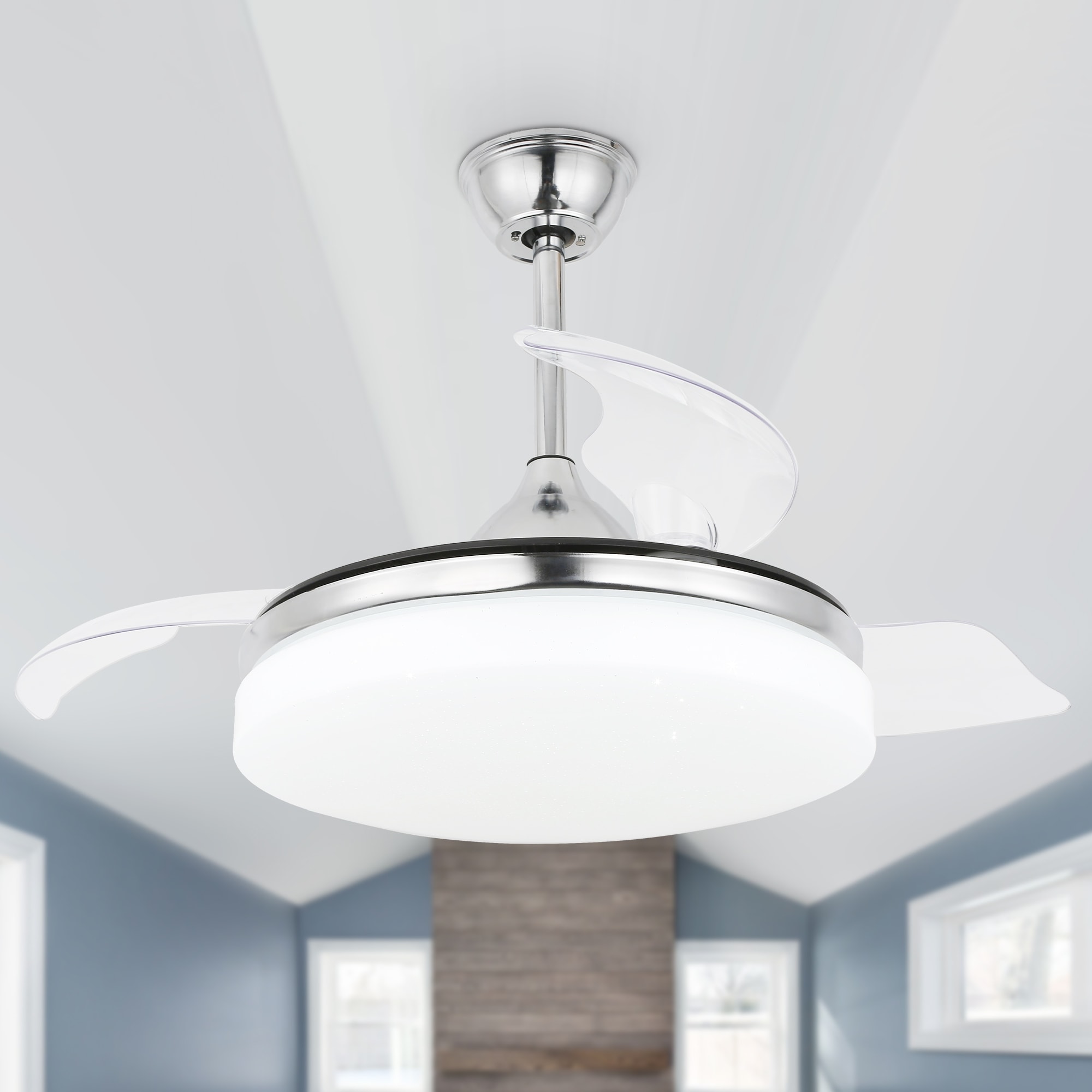 Chichoice Ceiling Fan Dimmable LED 3 Color 6 Speeds Reversible Blades Remote Control for Bedroom
