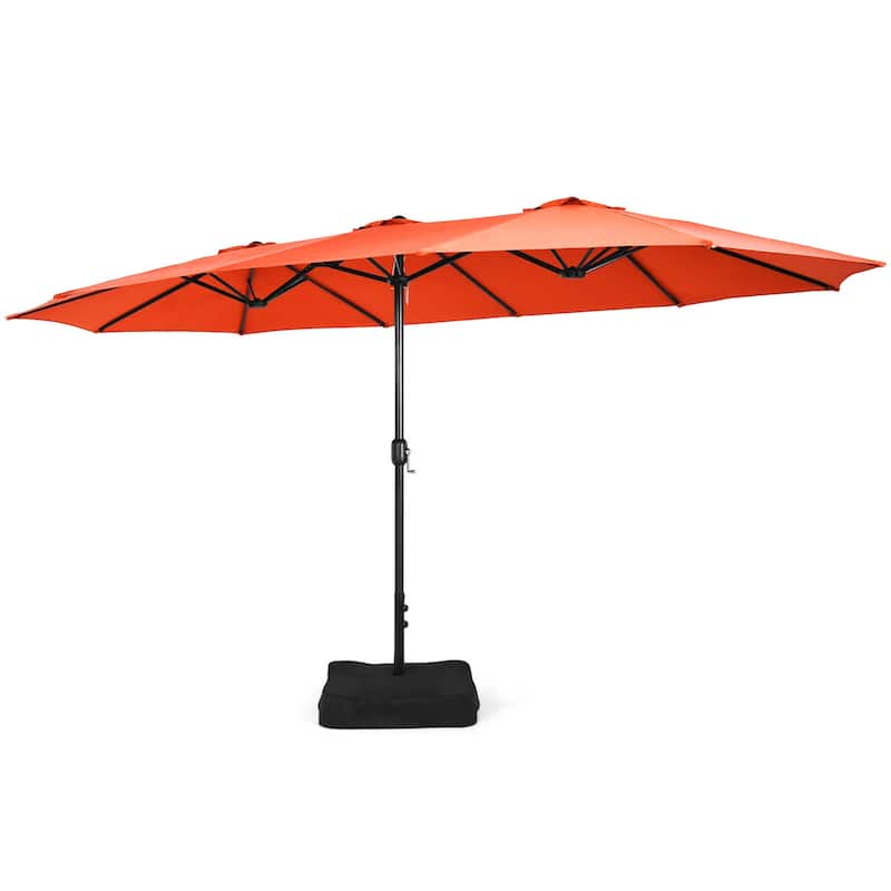 Gymax 15 ft Double-Sided Patio Twin Umbrella Extra-Large Market