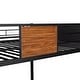 preview thumbnail 13 of 14, Full Over Full Bunk Bed with Steel Rail & Ladder - Rustic & Stylish