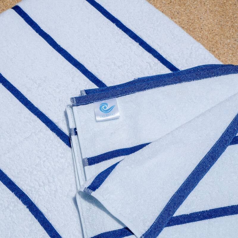 Las Rayas 2-Piece Chaise Lounge Towel Covers with Top Pocket - 30x85