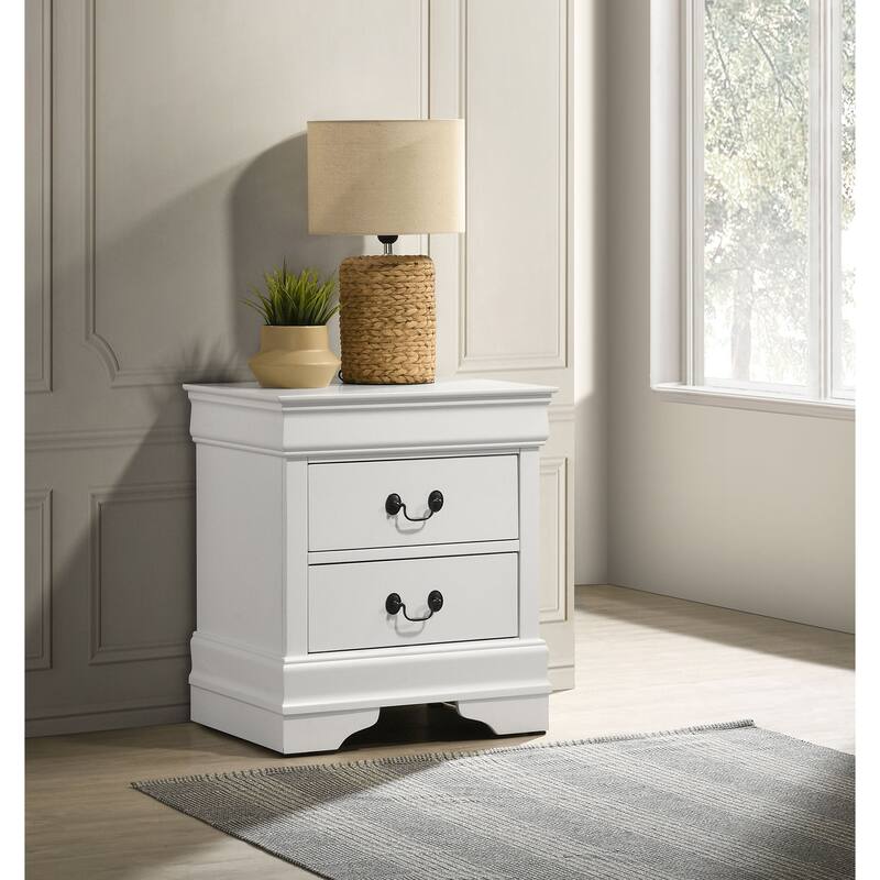 2-Drawer Nightstand with Bracket Feet