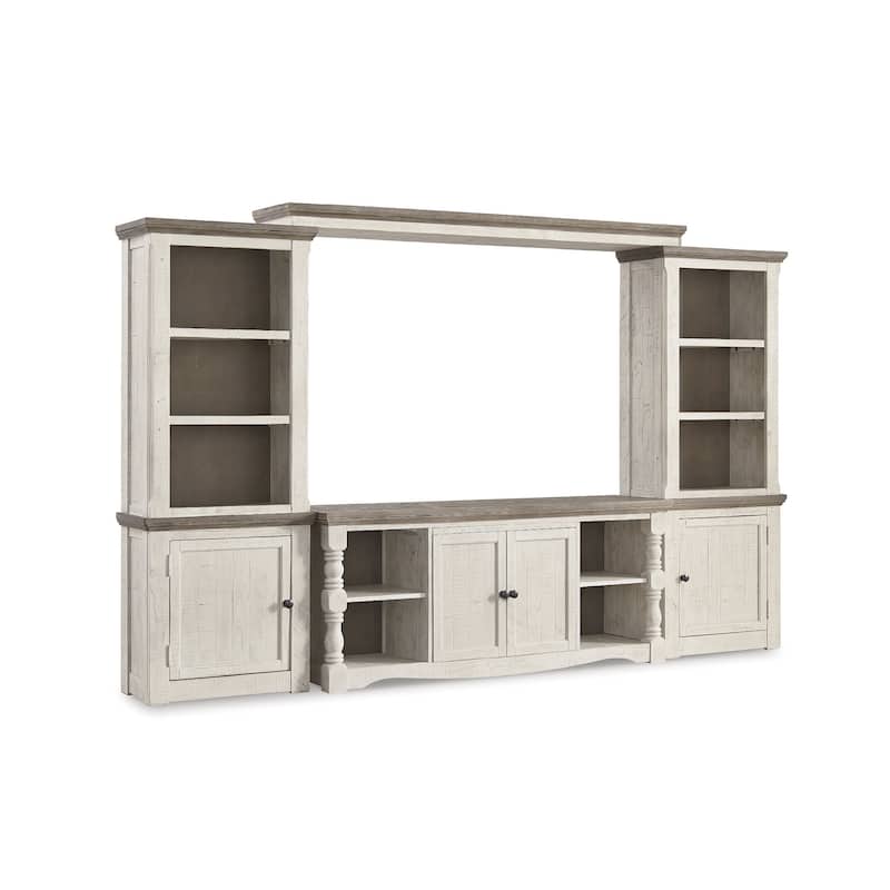 Signature Design by Ashley Havalance White/Gray 4-Piece Entertainment Center - 121.75"W x 20"D x 77"H