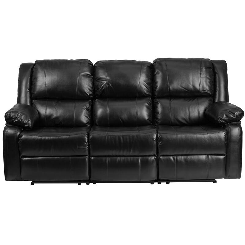 LeatherSoft Sofa with Two Built-In Recliners - 77"W x 35" - 64"D x 38"H