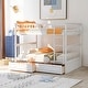 preview thumbnail 1 of 25, Multifunctional Full over Full Bunk Bed with 2 Drawers and Fence-shaped Guardrail, Convertible Design, Versatile Usage, White White