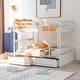 preview thumbnail 1 of 75, Wooden Bunk Bed with 2 Drawers and Ladder White - Full