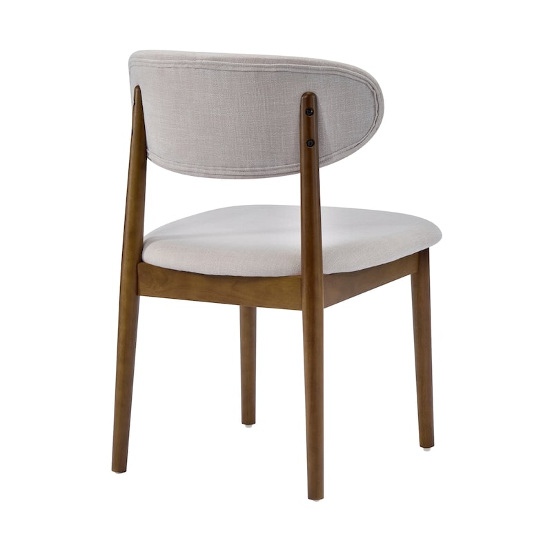 Christopher Knight Home - Caelum Upholstered Rubberwood Dining Chair with Solid Wood Legs