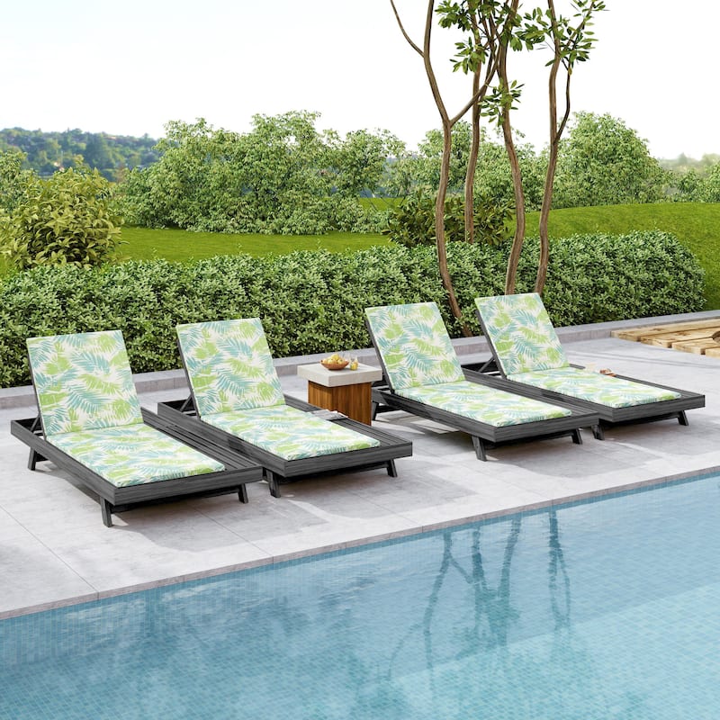 Christopher Knight Home - Molino Modern Outdoor Acacia Wood 4-Position Adjustable Chaise Lounge with Water-Resistant Cushion