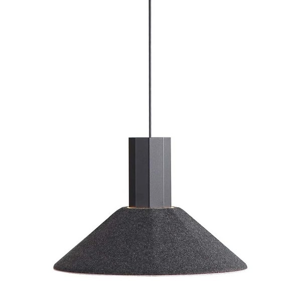 slide 2 of 11, Golden Lighting 3133-P13 Faroe 14" Wide Pendant Flecked Black / Grey