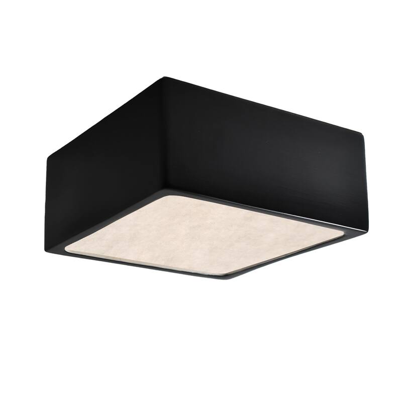 Justice Design Group Short Square LED Outdoor Flush-Mount - Carbon Matte Black