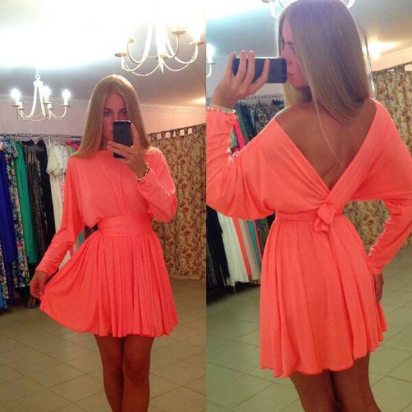 Shop Lady Sexy Casual Loose Tunic Silm Long Sleeve Skater Dress