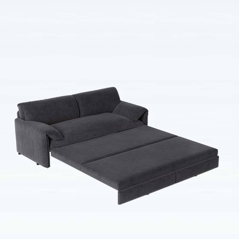3-in-1 Convertible Sleeper with Side Storage,Multi-Functional Loveseat for Various Spaces