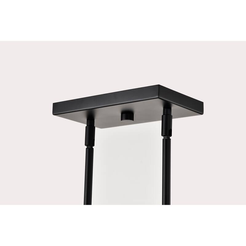 Grayson 6 Light Island Pendant Matte Black Finish Clear Ribbed Glass - Matte Black