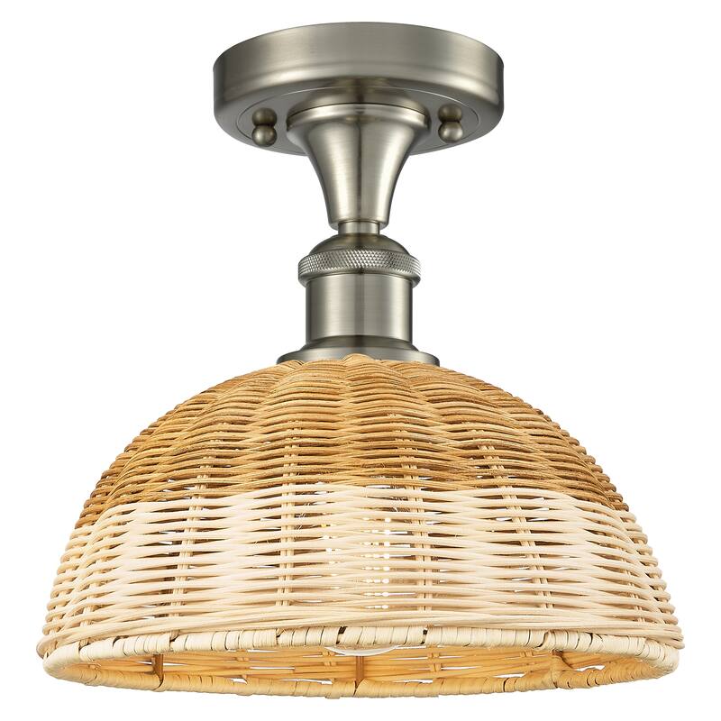 Innovations Lighting Endless Possibilities Ballston - Bristol Natural II - 1 Light 9" Semi-Flush Mount - Brushed Satin Nickel