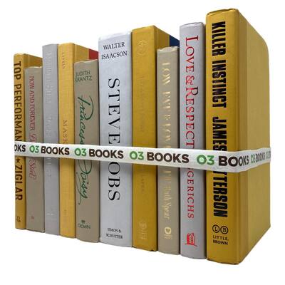 Tan Sunburst Decorative Books Yellow, Tan and Lightgray - N/A