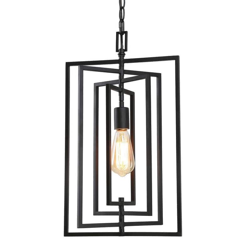 Modern Farmhouse Kitchen Black Mini Pendant Hanging Ceiling Fixture - W12"xH20.4"