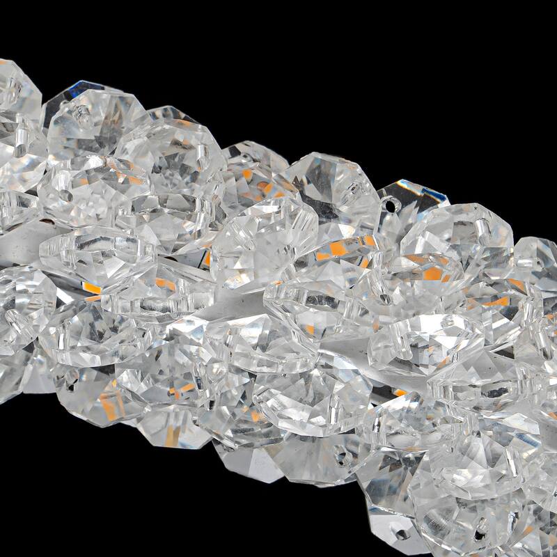 Modern Gold Crystal LED Chandelier, Dimmable Ring Light