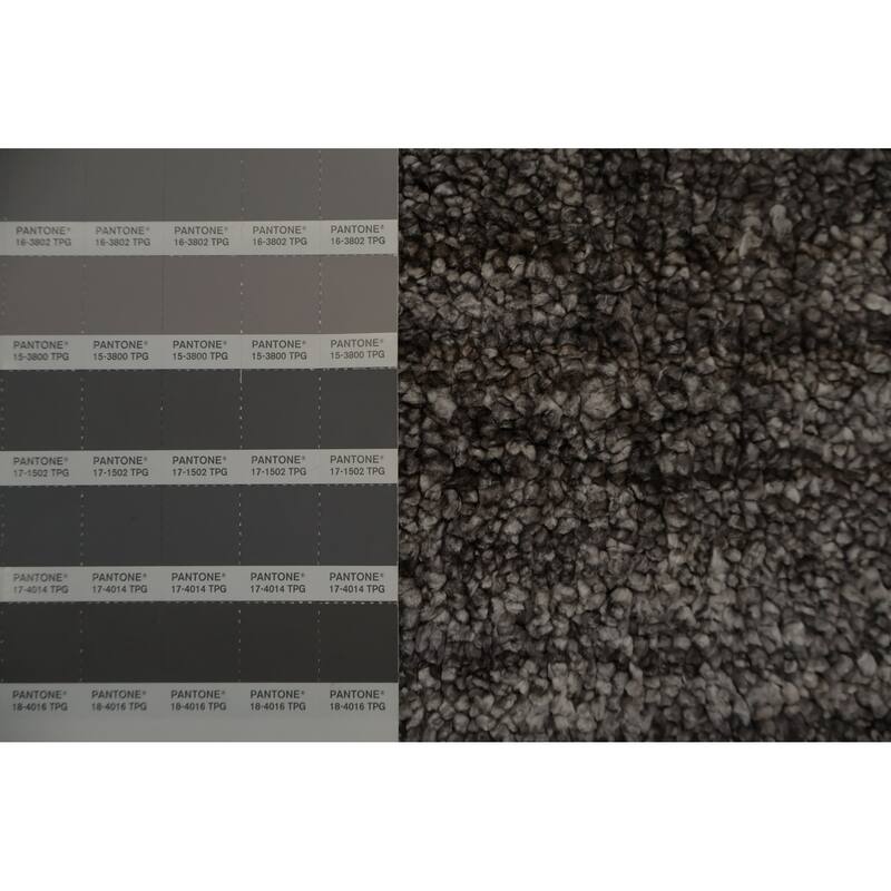 Hand Knotted Oriental Silk Carpet Tribal Contemporary Greys & Charcoal Gabbeh Area Rug - 12' 11'' X 9' 6''