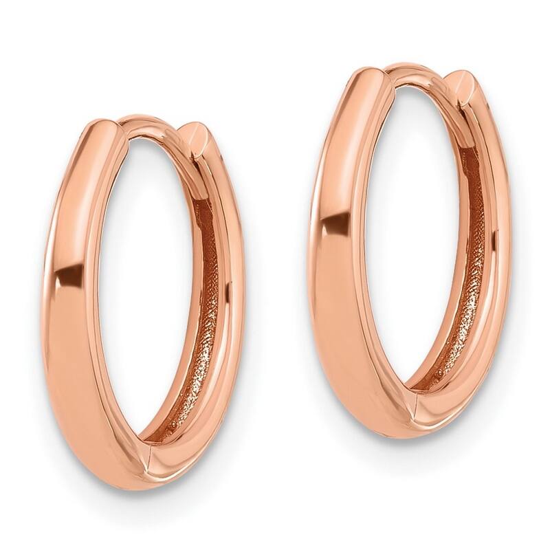 Curata 14k Rose Gold Polished Hinged Hoop Earrings - 14.3x14.3mm