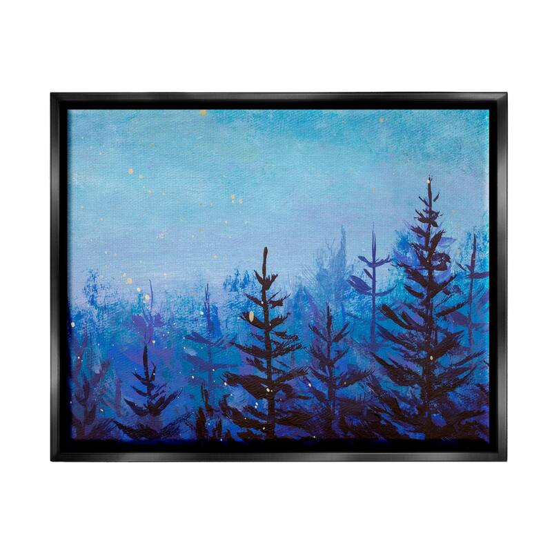 Stupell Foggy Magical Forest Framed Floater Canvas Wall Art Design by Valery Rybakow - 31 x 25 - Black