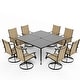 preview thumbnail 96 of 174, Patio Dining Set, Outdoor Dining Table and Chairs Set with Textilene Chairs, Adjustable Umbrella Hole for Garden, Backyard