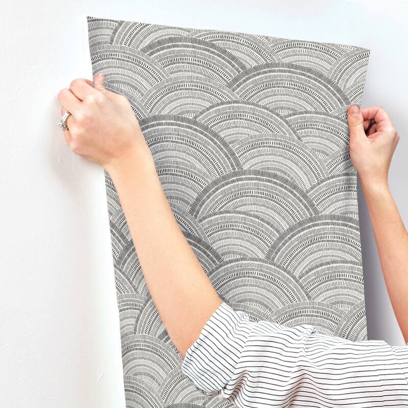 A-Street Prints Encircle Black Geometric Wallpaper