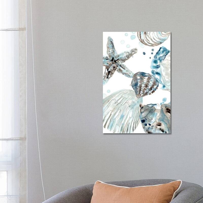 iCanvas "Cerulean Seashells II" by June Erica Vess Canvas Print - 26x18x1.5