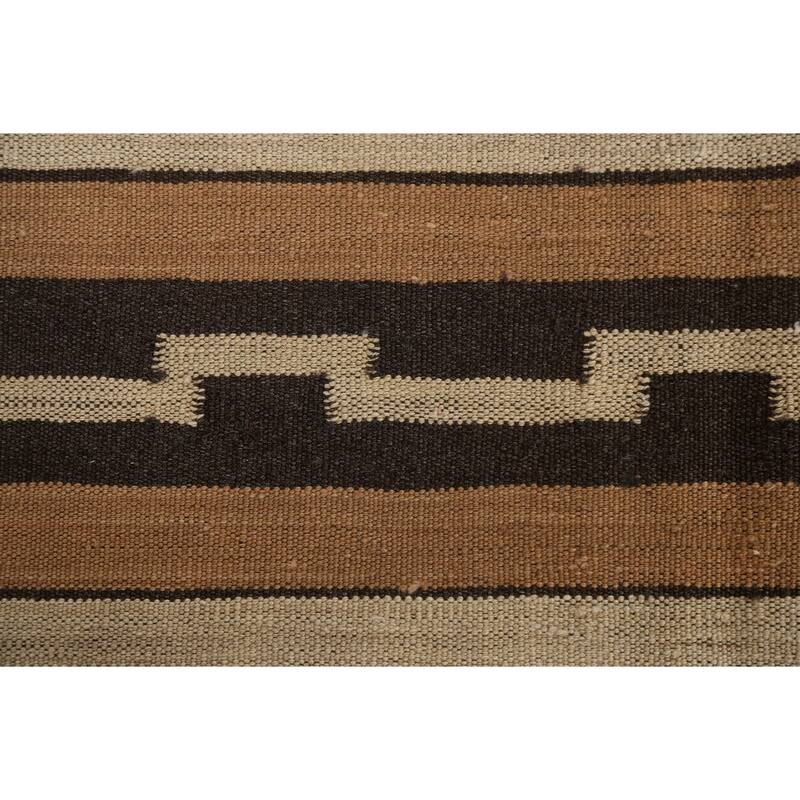 Geometric Tribal Natural Dye Kilim Oriental Area Rug Wool Flat-woven - 5'0" x 6'6"