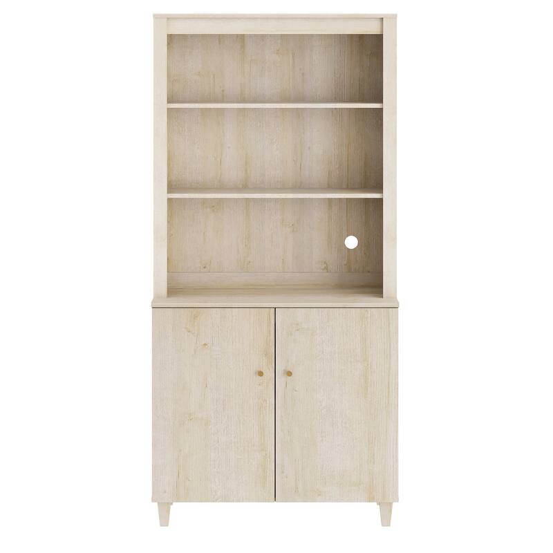 Modern 71" Tall Bookcase with Shelves & Storage Cabinet for Home Office
