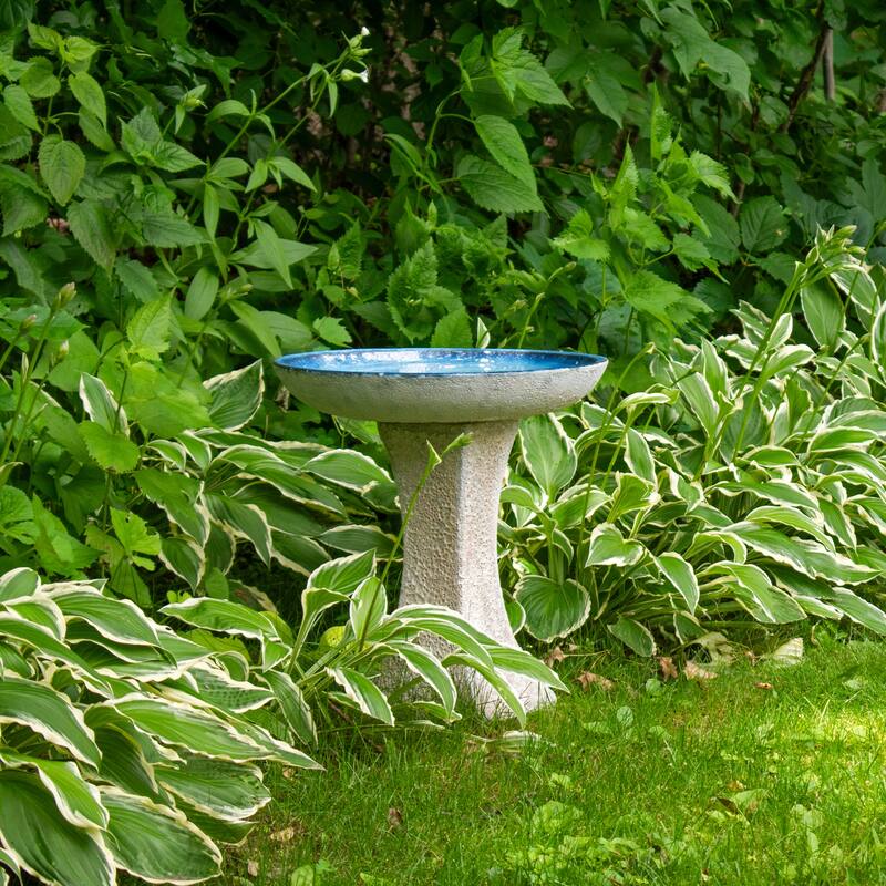 Sunnydaze Nantes Outdoor Ceramic Bird Bath - 16" H